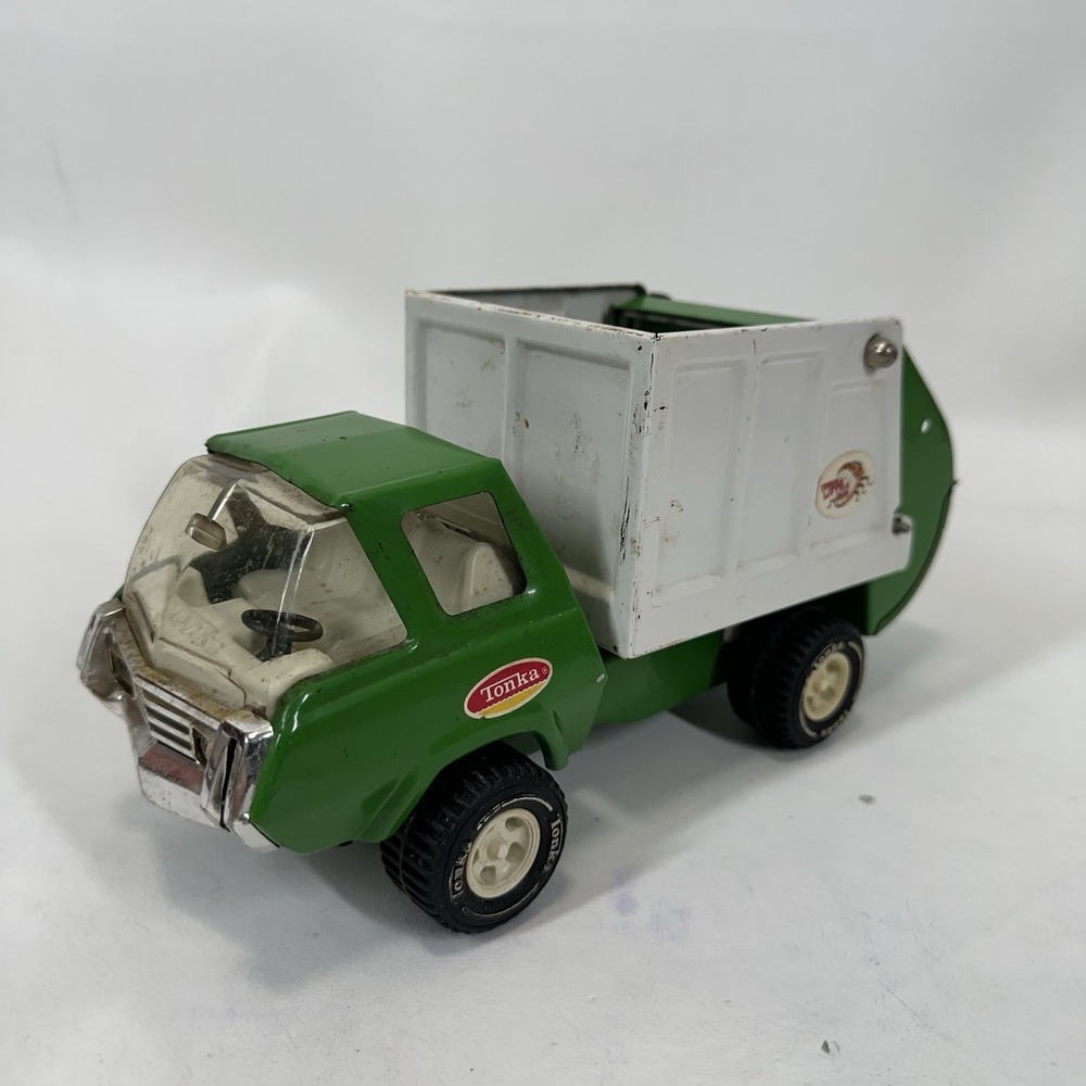 1970s‎ Tonka Pressed Steel Litter Bug Garbage Truck Green/White  Vintage